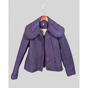 Burberry London Quilted Jacket  Purple Lightweight Puffer Coat Quiet Luxury